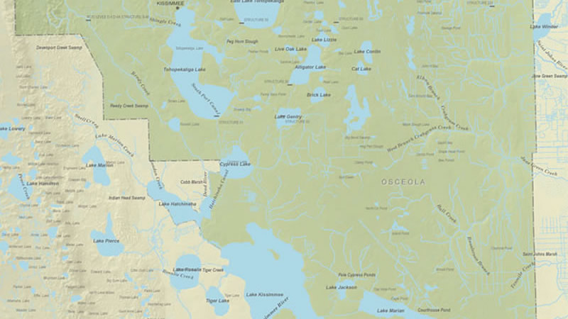Osceola County lakes maps